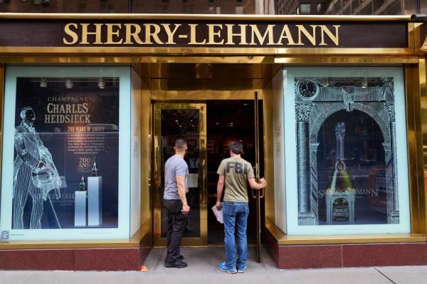 FBI agents entering Sherry-Lehmann's store.