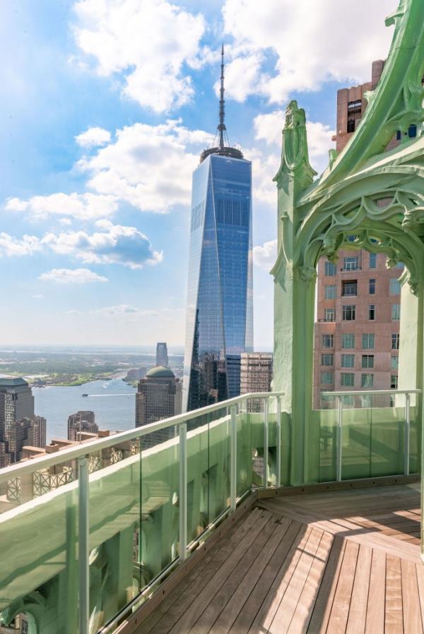 A view from the home's terrace, which is more than 700 feet above street level.