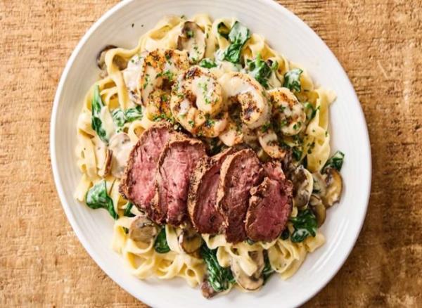 Carrabba's Filet and Shrimp Pasta Toscana