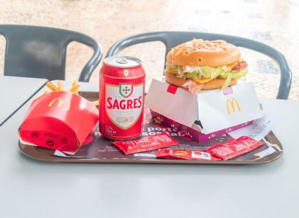 McDonald's meal with beer in Portugal