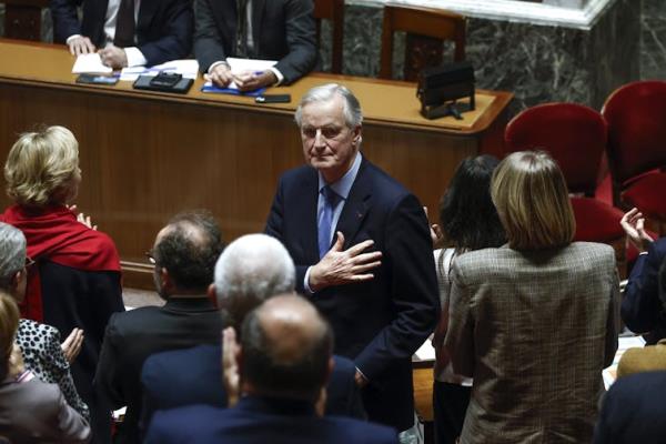 Michel Barnier in parliament.