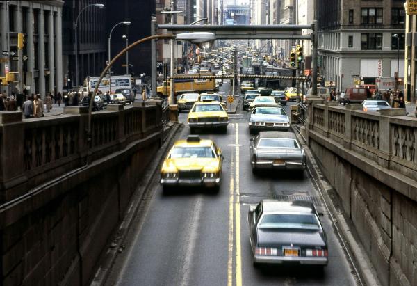 Traffic in New York in the 1970s