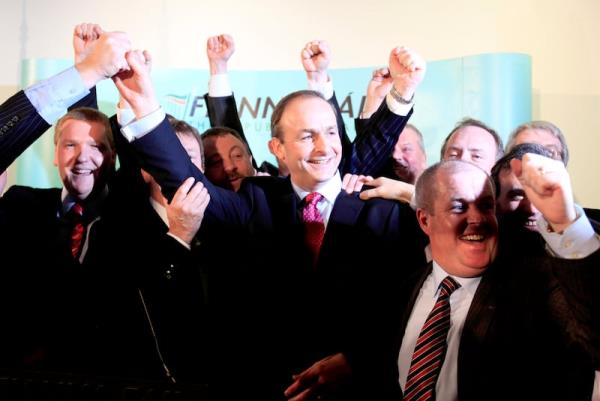 Micheál Martin celebrating after the 2011 general election. Photograph: Peter Muhly/AFP