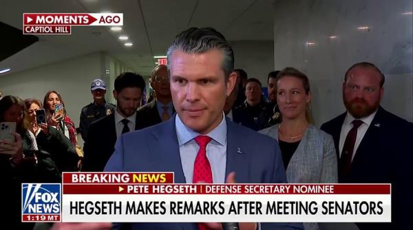  Pete Hegseth addresses reporters on Capitol Hill