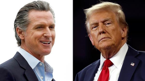 Gavin Newsom and Do<em></em>nald Trump