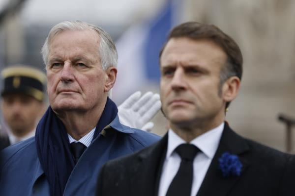 Michel Barnier and Emmanuel Macron