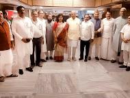 Members of the joint parliamentary committee (JPC) on the Waqf (Amendment) Bill pose for a photograph. (File image: PTI)