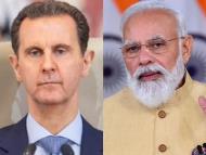 Ousted Syrian President Bashar Al-Assad and PM Modi.