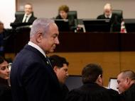 Israeli Prime Minister Benjamin Netanyahu attends a hearing in his trial on corruption charges at the district court in Tel Aviv (Reuters)